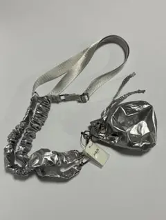 LOWRYS FARM Me% キンチャクポーチ付きモバイルショルダー　シルバー