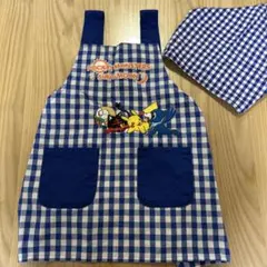 ポケットモンスター チェック柄エプロン　バンダナセット