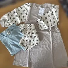 DRC ドット柄長袖ワンピース 120cm ブランシェス