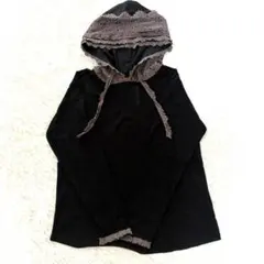 ソマリイマジネーション レース装飾 フーディトップス 黒 Mサイズ　美品