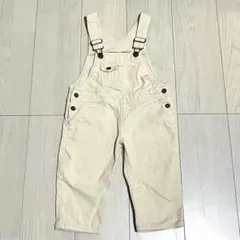 90cm コーデュロイ　白　オーバーオール