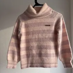 メゾピアノ　ピンクとパープルのストライプセーター Mサイズ