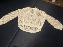 GRL☆メッシュ編みVネック長袖トップス