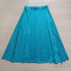 レア！ PLEATS PLEASE コミック柄 変形スカート ブルーグリーン 2のサムネイル