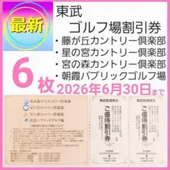 東武ゴルフ場　ご優待割引券 6枚　株主優待券