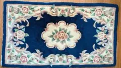 ぺ*た様 MUNI CARPETS 花柄チェアラグ ネイビー／アイボリー　廃盤サ ぺ*た様 MUNI CARPETS 花柄チェアラグ ネイビー／アイボリー 廃盤サ