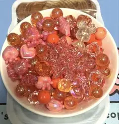 アクリルビーズ オレンジ系 300ｇ