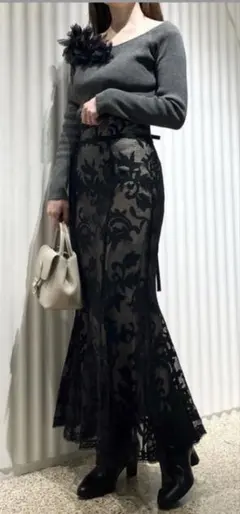 未使用品/snidel スナイデル/レースアップマーメイドスカート