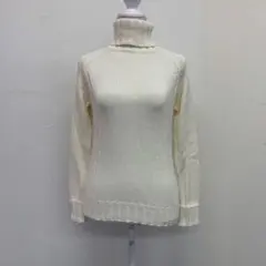 【b532】ミッシュマッシュ タートルネックニット 白 38