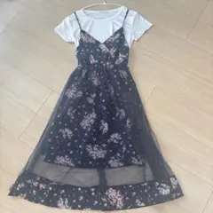 フラワープリントキャミワンピース