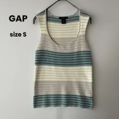 GAP ノースリーブ リブニット ボーダー タンクトップ Y2Kのサムネイル