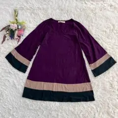 『Cutie Blonde』七分袖チュニックTシャツ　ベルスリーブ　切替ラインのサムネイル