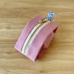 リバティ ミニポーチ 小物入れ イヤホンケース 薬ポーチ ピンク ハンドメイド