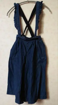 130cm】ガウチョパンツ肩紐付き(GU/デニム地)