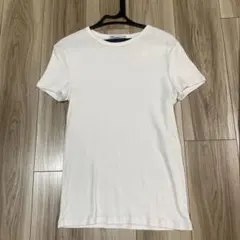 ZARA リブ　トップス　tシャツ　白