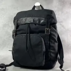 ✨美品✨サンローランパリ　ムーン　バックパック　レザー　キャンバス　ロゴ　黒のサムネイル