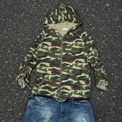 00s【archive】Y2K Camo Zip Up Hoodie 平成ギャル