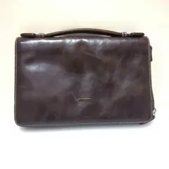 FIGARO paris ダークブラウン レザークラッチ セカンド バッグ