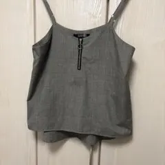グレー チェック ビスチェ