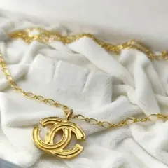 25613✨シャネル ココマーク ヴィンテージ ゴールド ネックレス マメありのサムネイル