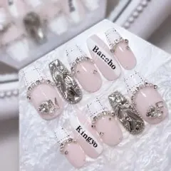 ネイルチップ 量産型 スナ系 ツイード オタクネイル 推しネイル 歌い手 ハート