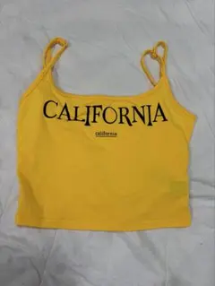 CALIFORNIA ロゴプリント キャミソール イエロー