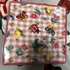 FEILER フェイラー ハンカチ ハイジ チェック ペールピンク　レッド