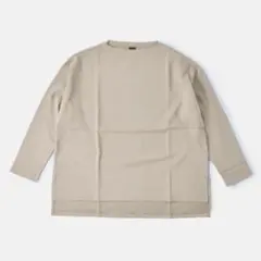 travail manuel ライトベージュの度詰天竺スラッシュネックカットソー