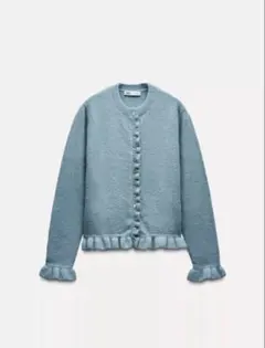 ZARA フリルニットカーディガン