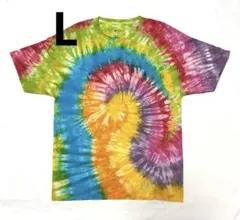 タイダイ染め 変わり渦巻き Champion Tシャツ Lサイズ L-1