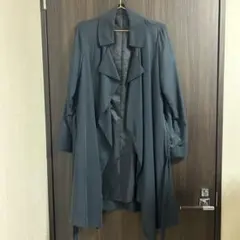 ネイビー トレンチコート ウエストリボン付き