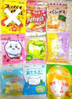 グミラムネセット❗8点セット❗ちいかわぷにキャラグミ大粒ラムネ梅あさみみちゃん