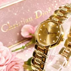 美品 ディオール DIOR オクタゴン デイト 11Pダイヤ 腕時計 箱 120のサムネイル