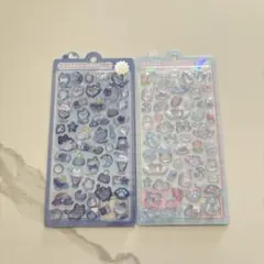 ボンボンドロップシール よるねこ うさぎ 水色