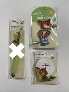 【匿名配送】ズートピア ヘアピン前髪クリップ　付箋　セット　ニック　ジュディ