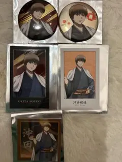 銀魂　ブシロード　沖田　缶バッジ　フォト風カード　特典