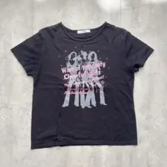 【ottimo】y2kグラフィックミニTシャツ ブラック 半袖