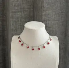 y2k ハートキラキラレッドネックレスフェアリーグランジ　ウィッシュコア