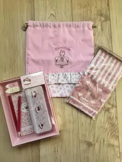 マロンクリームお道具箱 タオルハンカチ 巾着セット