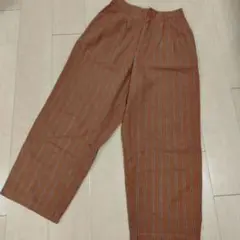 studio CLIP　ワイドパンツ　カジュアルパンツ　ストライプ　ブラウン　М