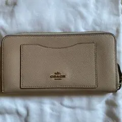 COACH ベージュ レザー 長財布