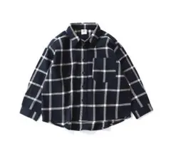 デビロック　オーバーサイズ　ネルシャツ　チェックシャツ　ネイビー　150 美品