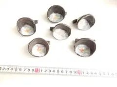 ハンドメイド　陶器製スプーン置き 6個セット 花柄デザイン