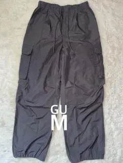 GU パラシュート カーゴパンツ M キッズ グレー レディース