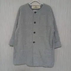 限界価格❣️fu-aiのグレー フリース風 ロングコートF