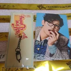 東方神起チャンミン　ラバーキーホルダー & ポストカード大阪　銀テ付き