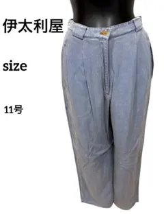 伊太利屋　イタリヤ　タックデニムワイドパンツ　ライトブルー　11号のサムネイル
