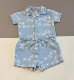 H&M セットアップ 70 半袖 シャツ ショートパンツ 自転車柄 夏 ベビー