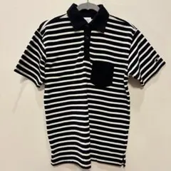 Champion ストライプ 半袖ポロシャツ M
