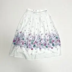 tocco closet フラワープリント ひざ丈フレアスカート